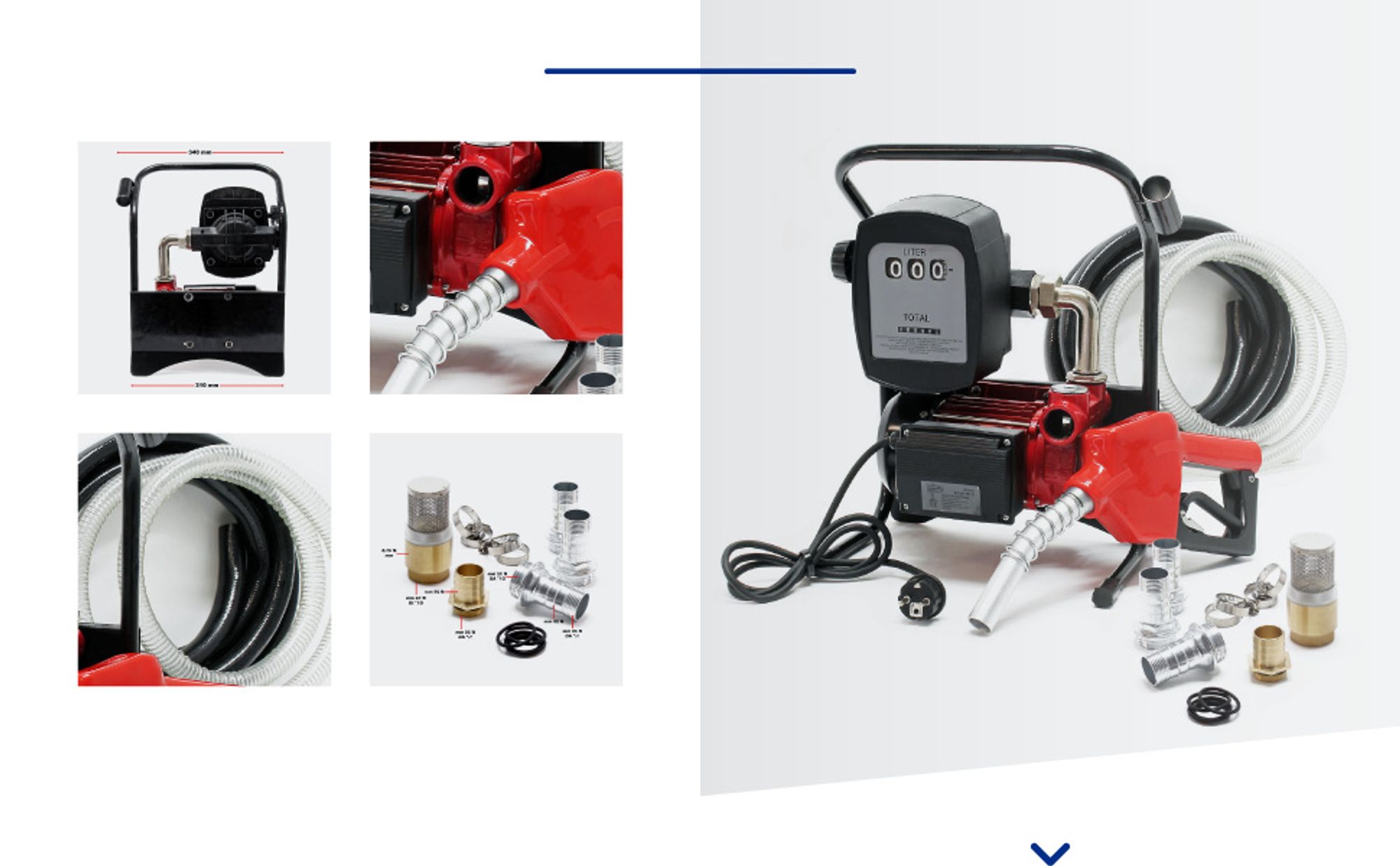 Wiltec Heizöl- und Dieselpumpe 230V/600W 40l/min selbstansaugend Pumpe mit automatischer Pistole, Kraftstoffpumpe, Absaugpumpe