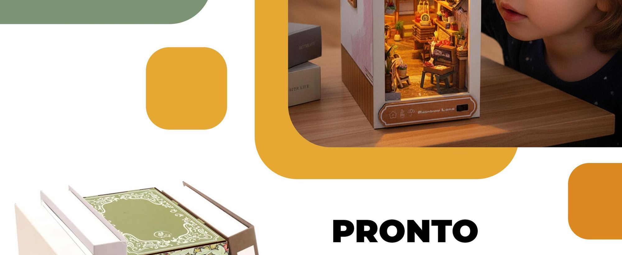 Book Nook, DIY, puzzle 3d, 3d puzzle, Kit Angolo Libri, Habarri, casa in miniatura