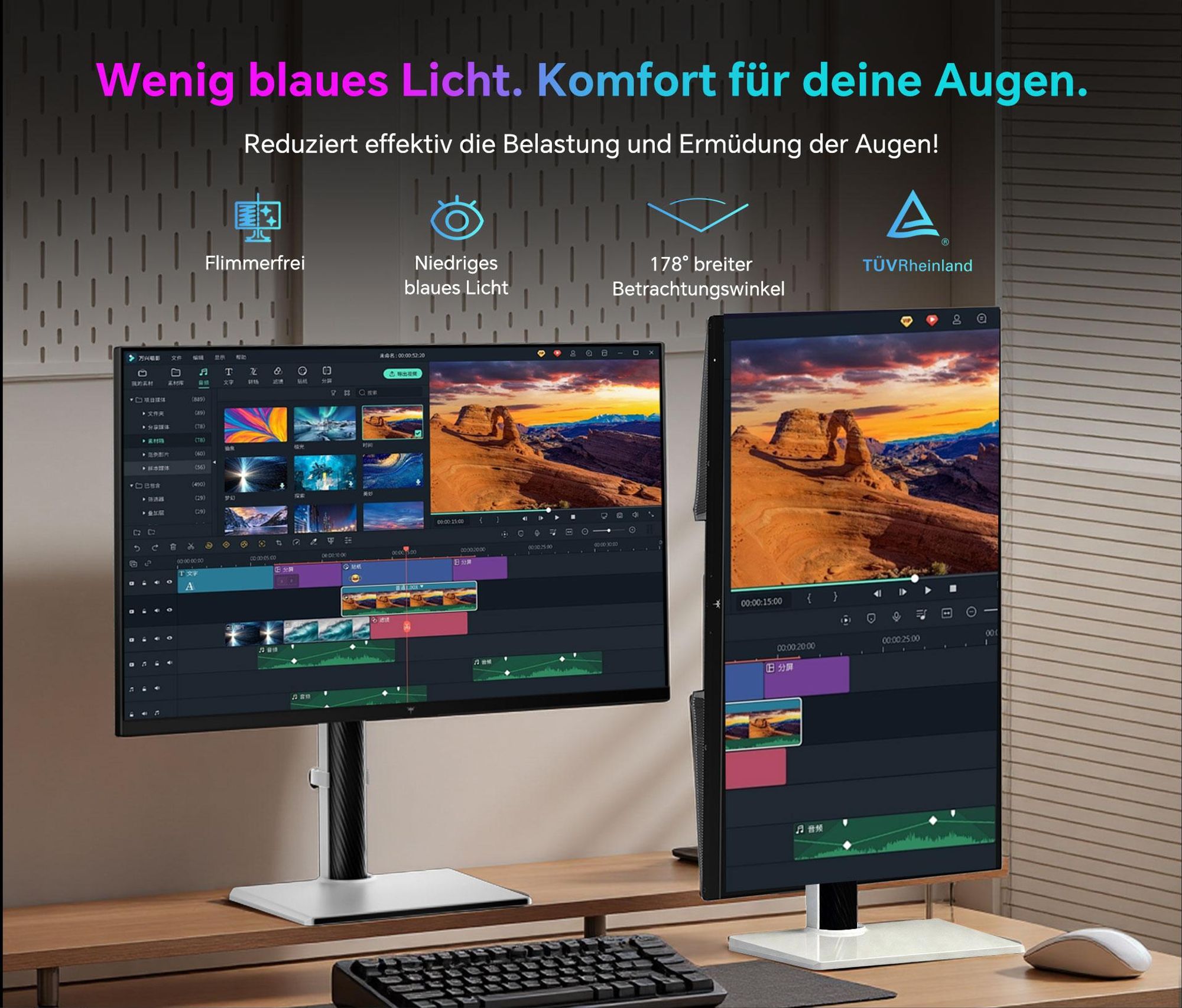 KTC H27T6 27 Zoll Gaming Monitor, QHD 210Hz Fast IPS, 1ms GTG, HDR400, FreeSync/G-Sync, höhenverstellbar