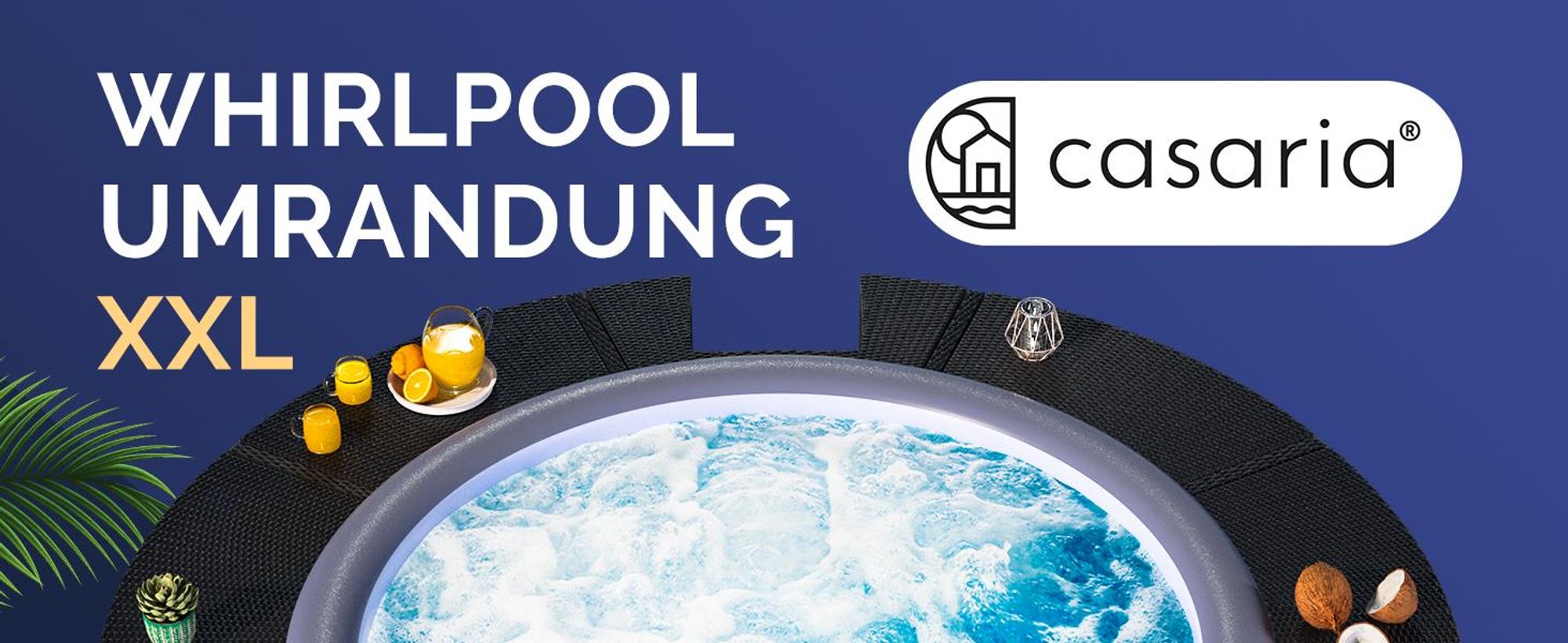 CASARIA Whirlpool Umrandung aus FSC®-zertifiziertem Eukalyptus Holz Ø206 cm