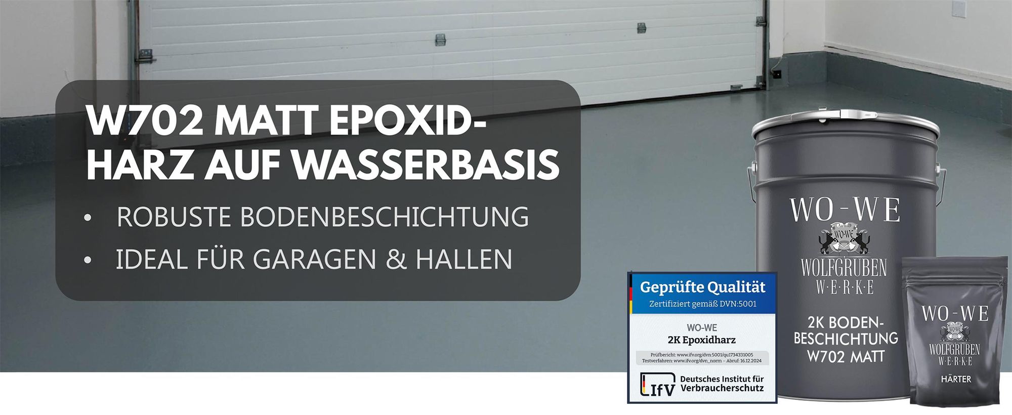 W702 MATT Epoxidharz auf Wasserbasis – robuste Bodenbeschichtung für Garagen und Hallen
