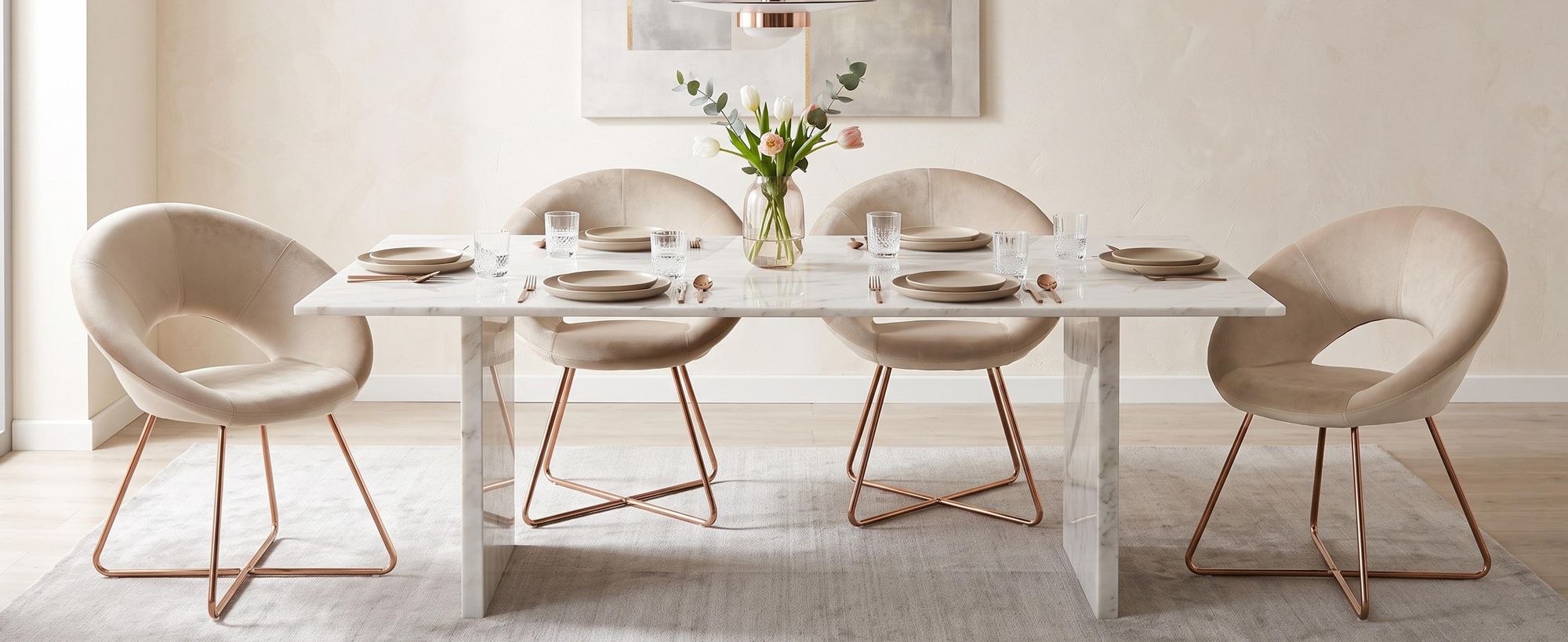 Duhome Esszimmerstuhl Schminktisch Stuhl Wohnzimmerstuhl Samt Sessel Küchenstuhl Polsterstuhl mit Gold Metallbeine, Beige