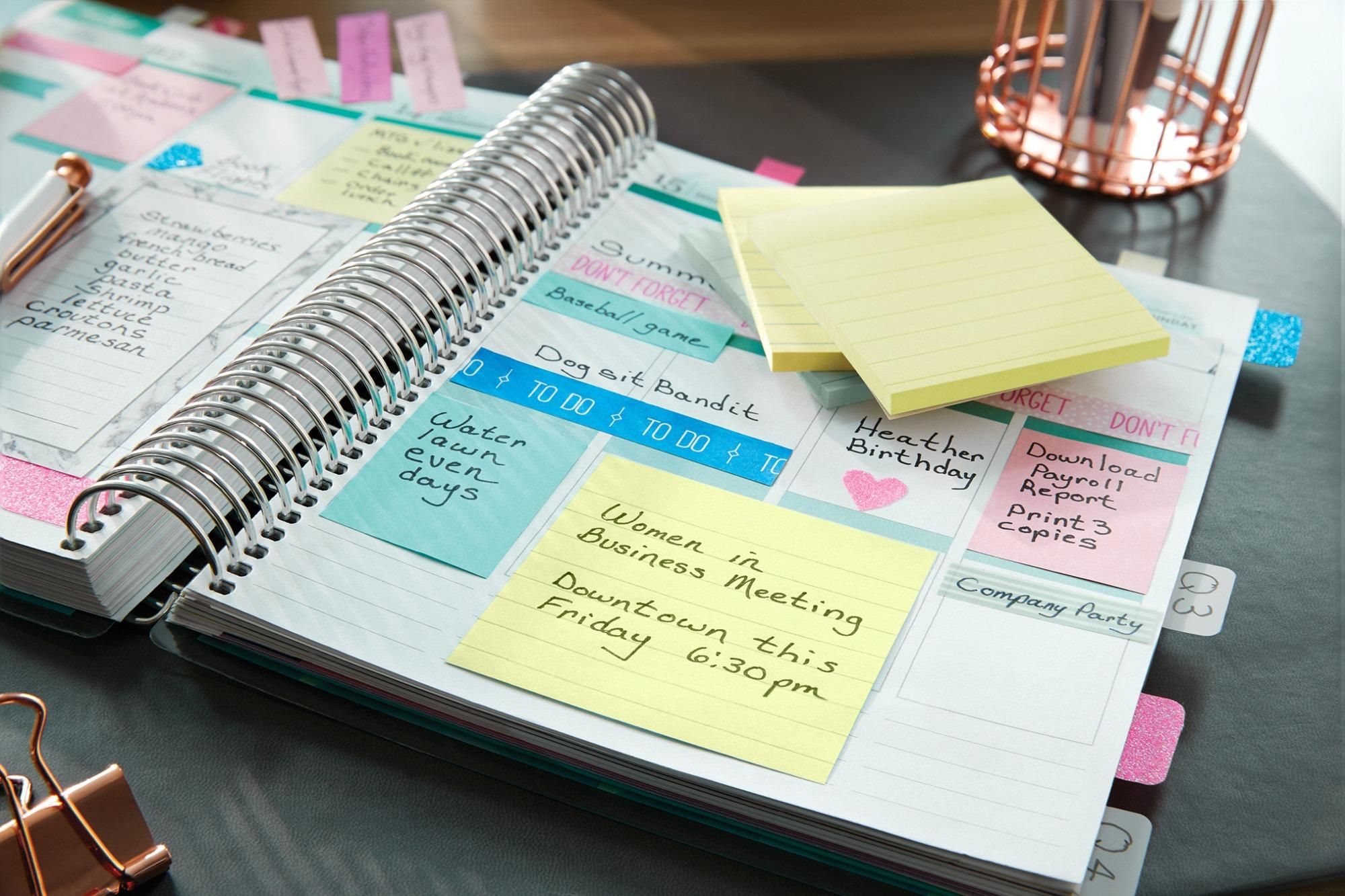 Post-it® Notes Gelb Großformat Liniert Haftnotizen 101x152mm 6 Blöcke 100 Blatt