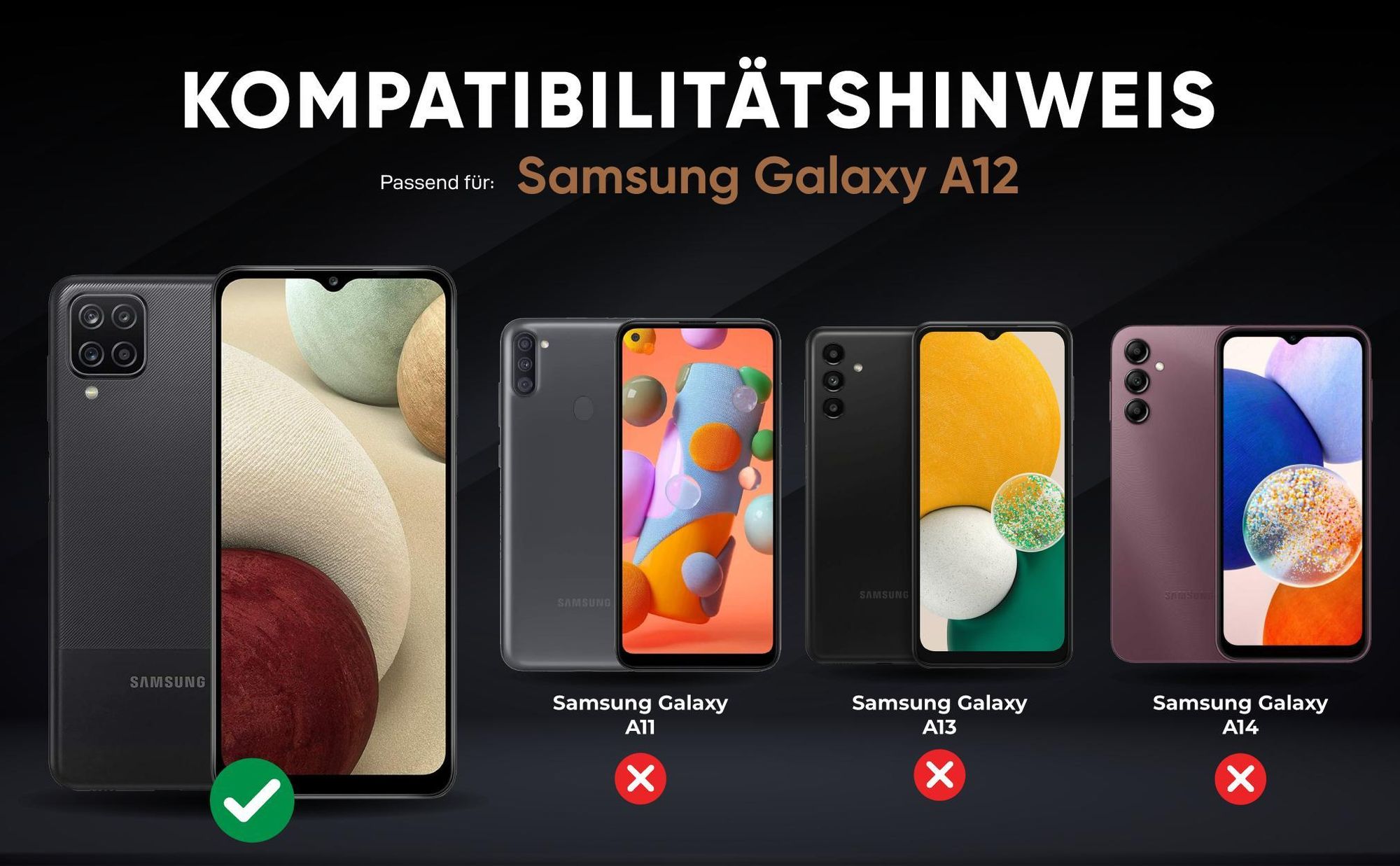 Kompatibilitätshinweise Hülle für Samsung Galaxy A12