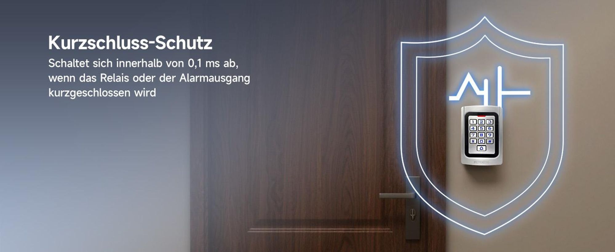 Retekess T-AC04 Smart Türschloss IP68 Zugangssystem PIN 125KHz RFID Wasserdicht Hinterleuchtet Diebstahlsicherung, Geeignet für Apartment Geschäfte