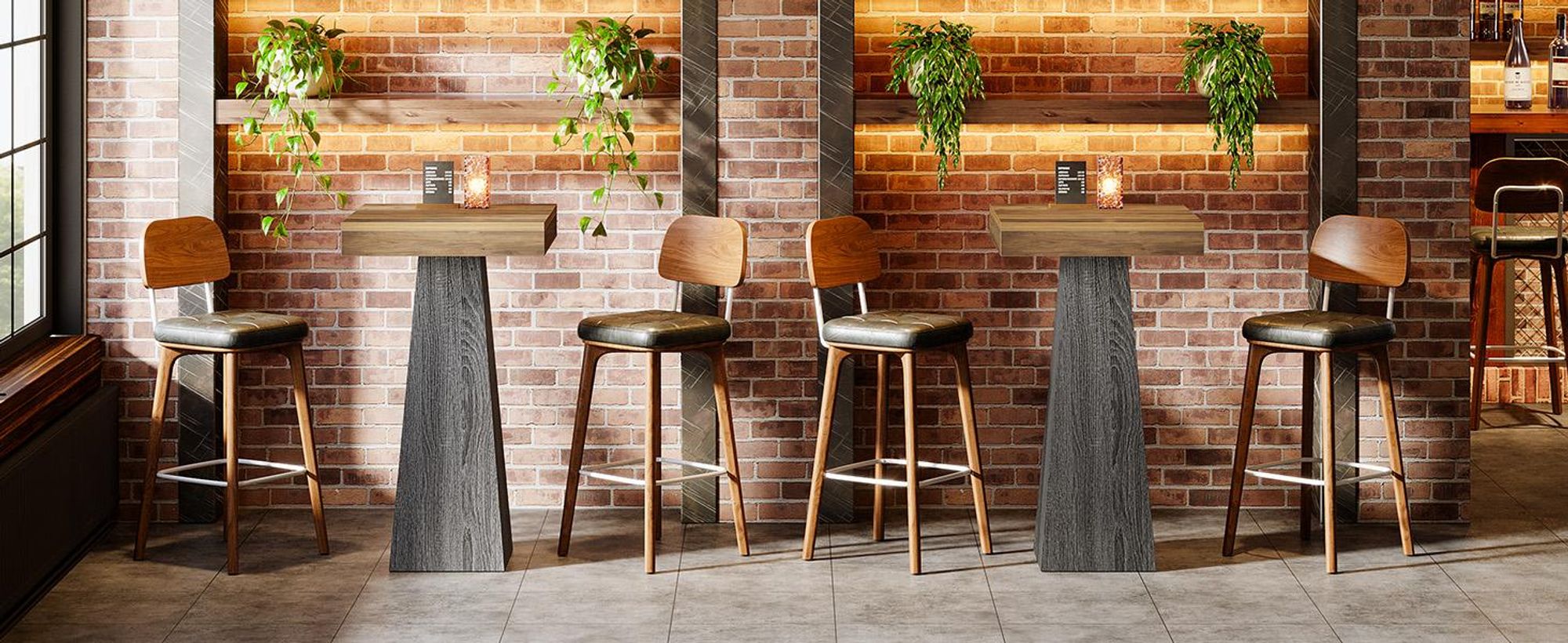 Tribesigns 100 cm quadratischer Bartisch, hoher Bistrotisch für kleine Räume, kleine Hausbar mit hoher Tischplatte, Küchentisch, Stehtisch(nur Tisch)