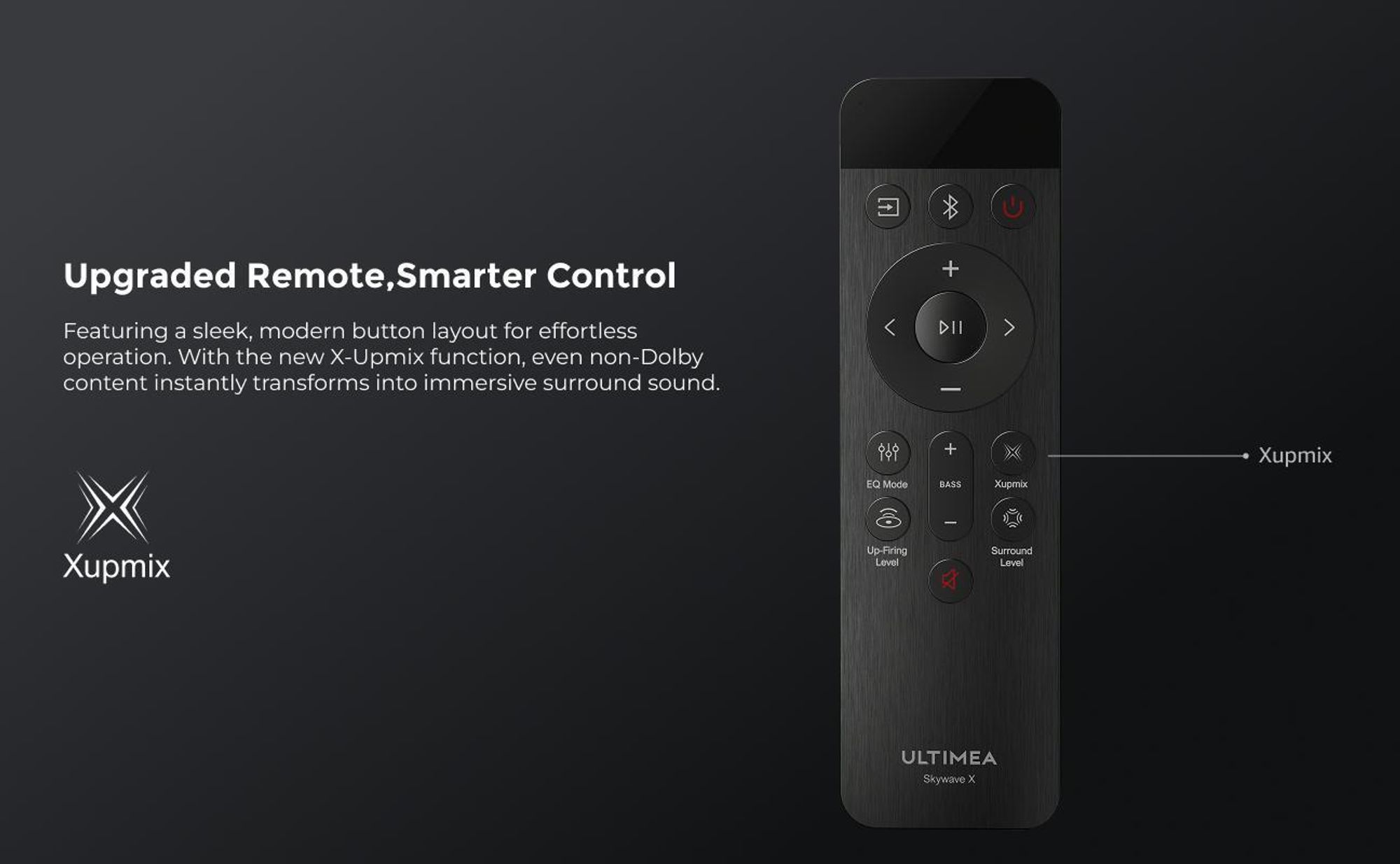 ULTIMEA Skywave Series 7.1.4-kanálový profesionálny bezdrôtový systém priestorového zvuku pre televízor s technológiou Dolby Atmos, soundbar s výkonom 980 W a 10-palcovým bezdrôtovým subwooferom