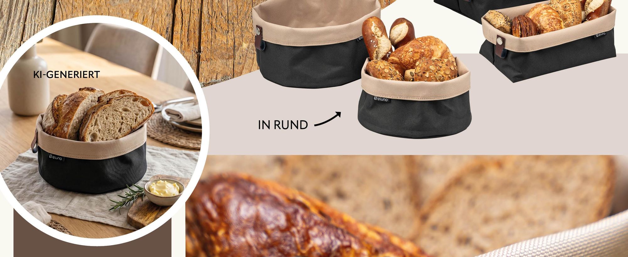 Das Bild zeigt einen Brotkorb mit Brot auf einem Esstisch