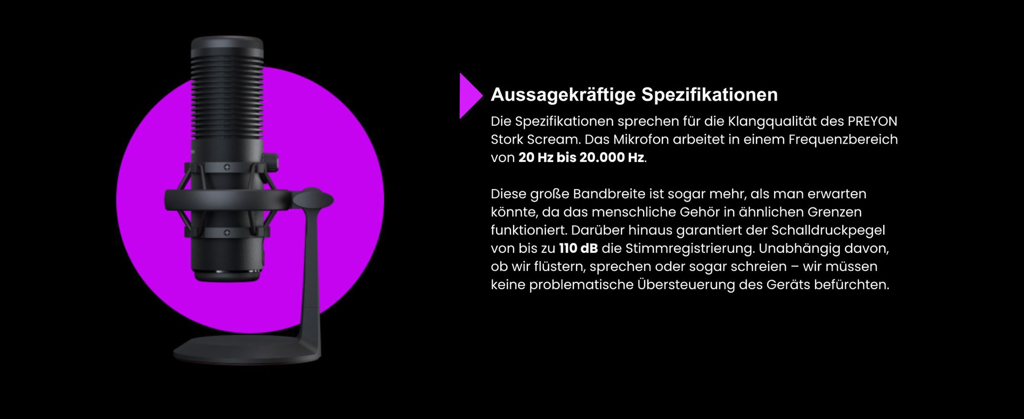 PREYON Stork Scream Gaming Mikrofon PC - USB Mikrofon Streaming Microphone Podcast Mikro Stand Mikrofon Für PC Studio Mikrofon Mit Arm Aluminium