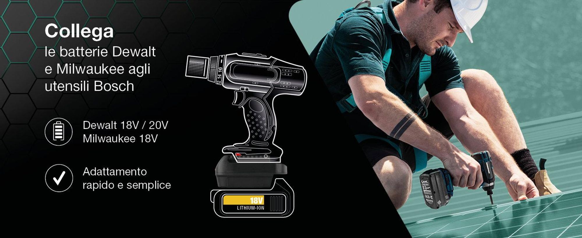 CELLONIC Adattatore per batteria compatibile con Milwaukee