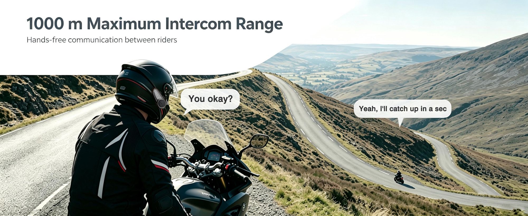 Motorrad Bluetooth Headset,Helm Kommunikationssystem,Motorrad Gegensprechanlage,Motorrad Intercom