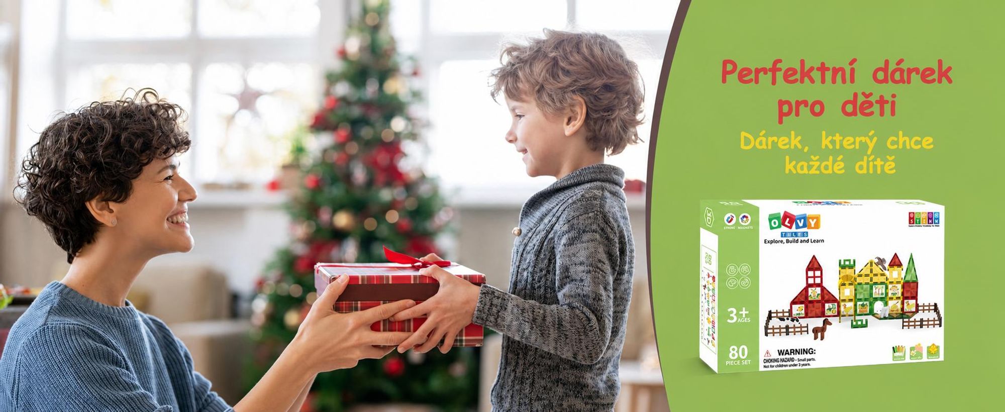 Olvy Magnetické stavební kostky Montessori Toys 80 ks -Magnetické kostky pro děti -Magnetické stavební kostky - Magnetická stavební hračka, Magna, farma