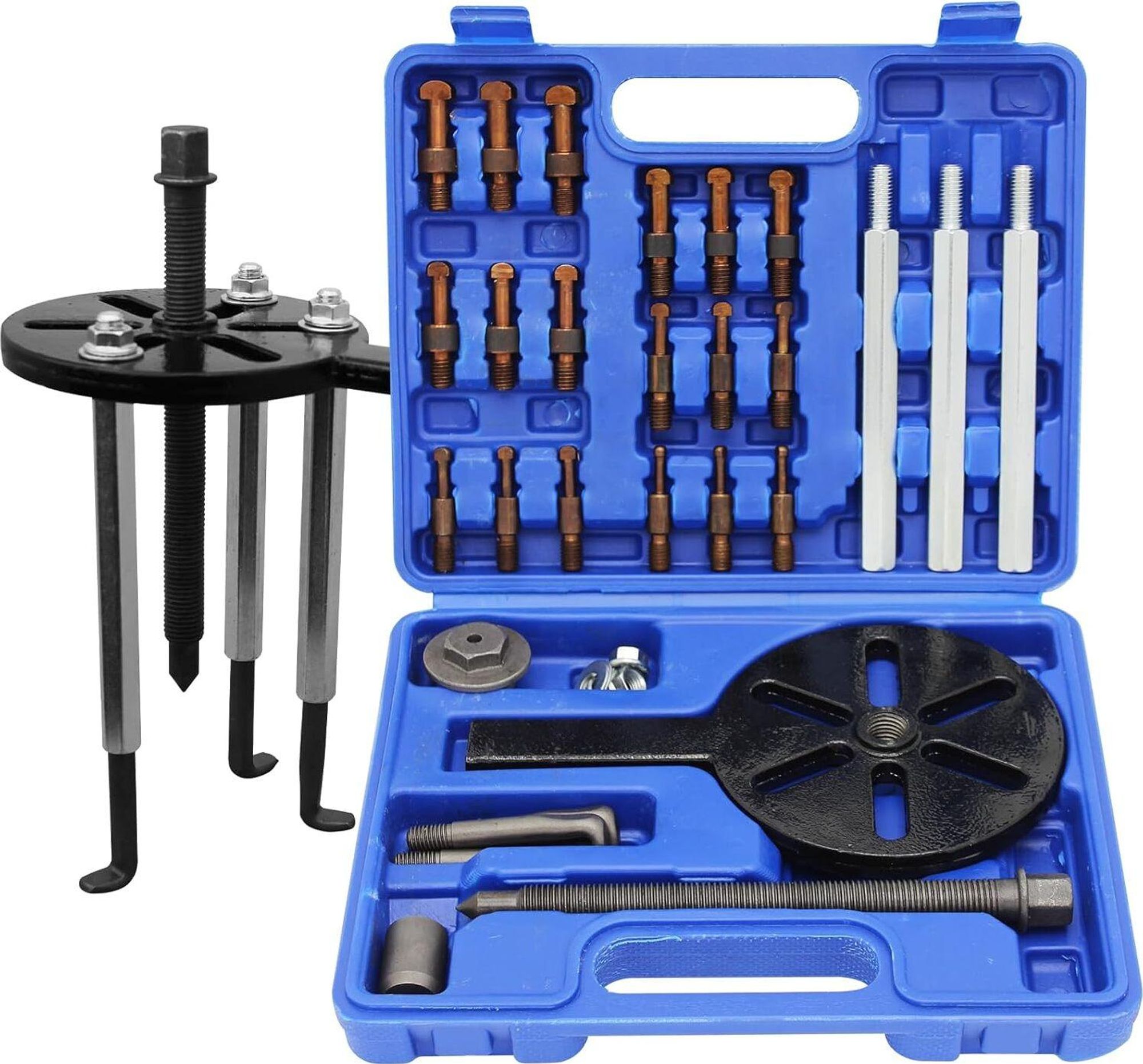 LUXTOM | Lagerabzieher-Set, 24 Stück Blau, Sackloch Lager Entfernungswerkzeug, Innenlager Abzieher Trennsatz, Lager Demontage Zahnradabzieher