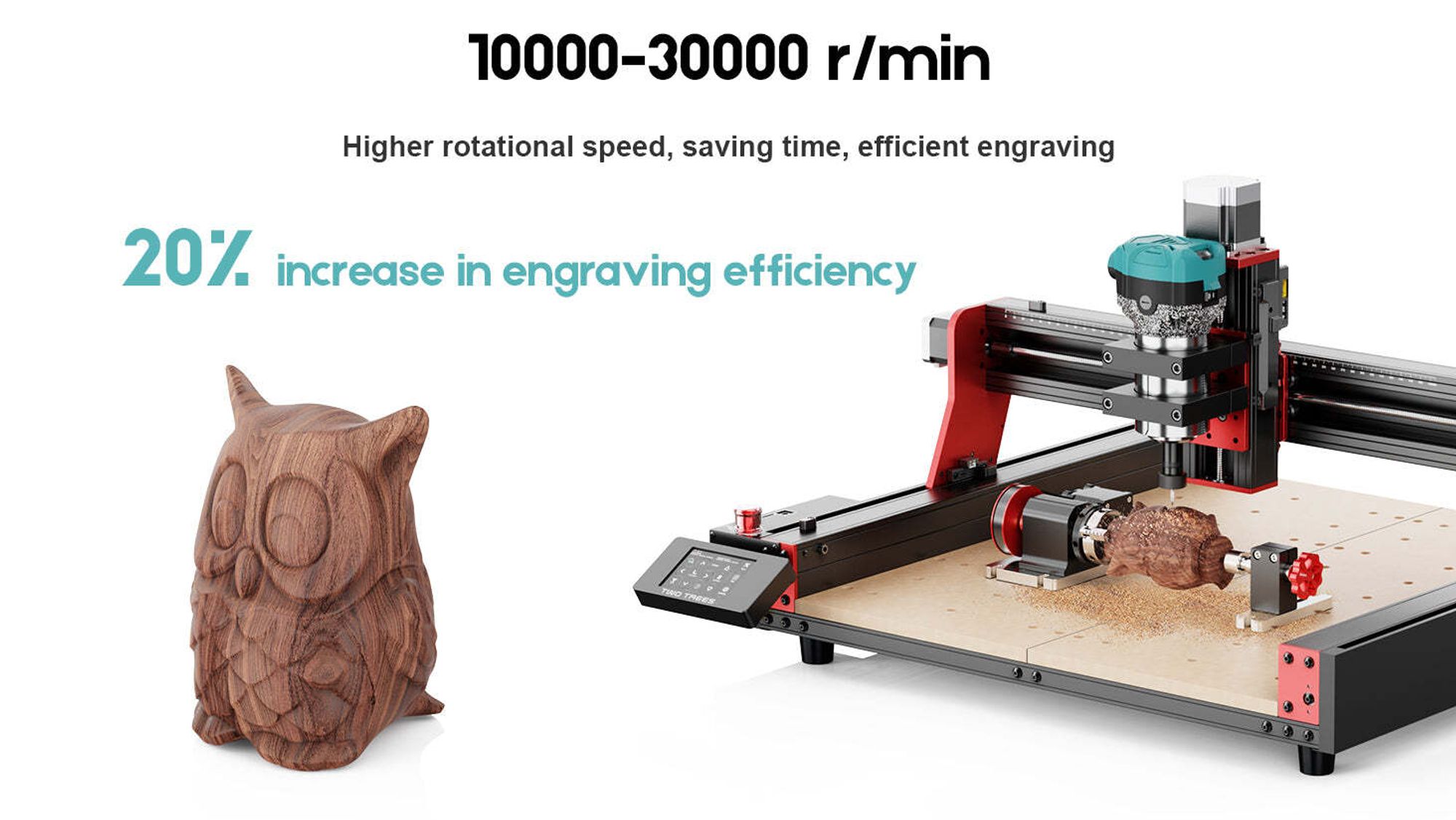 Two Trees - Trimmer Kit – 800W Holzfräser Router Spindel für TTC 450, TTC450 Pro CNC Gräviermäschine