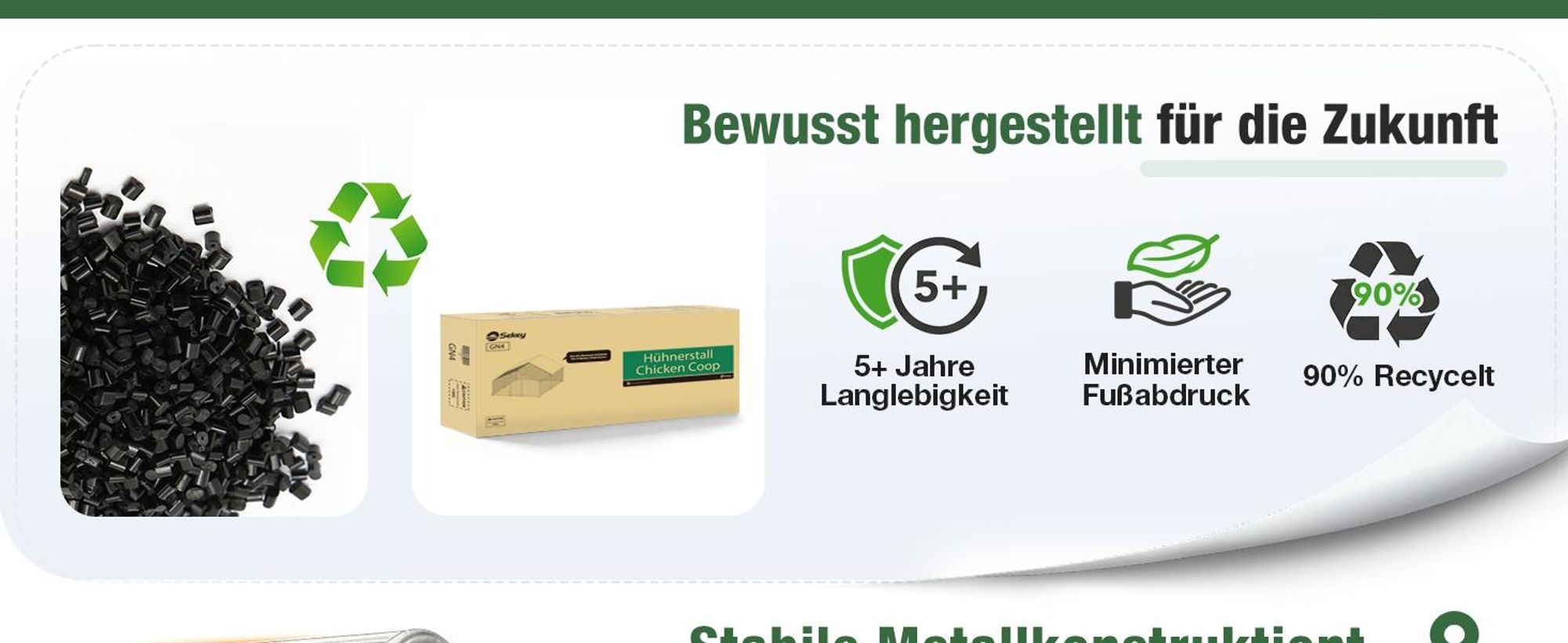 Sekey Hühnerstall Freilaufgehege XXL Stahl Voliere Hühnergehege 4x3x2m Kleintiergehege wetterfest für 18-24 Hühner Kleintiere Schloss Freigehege