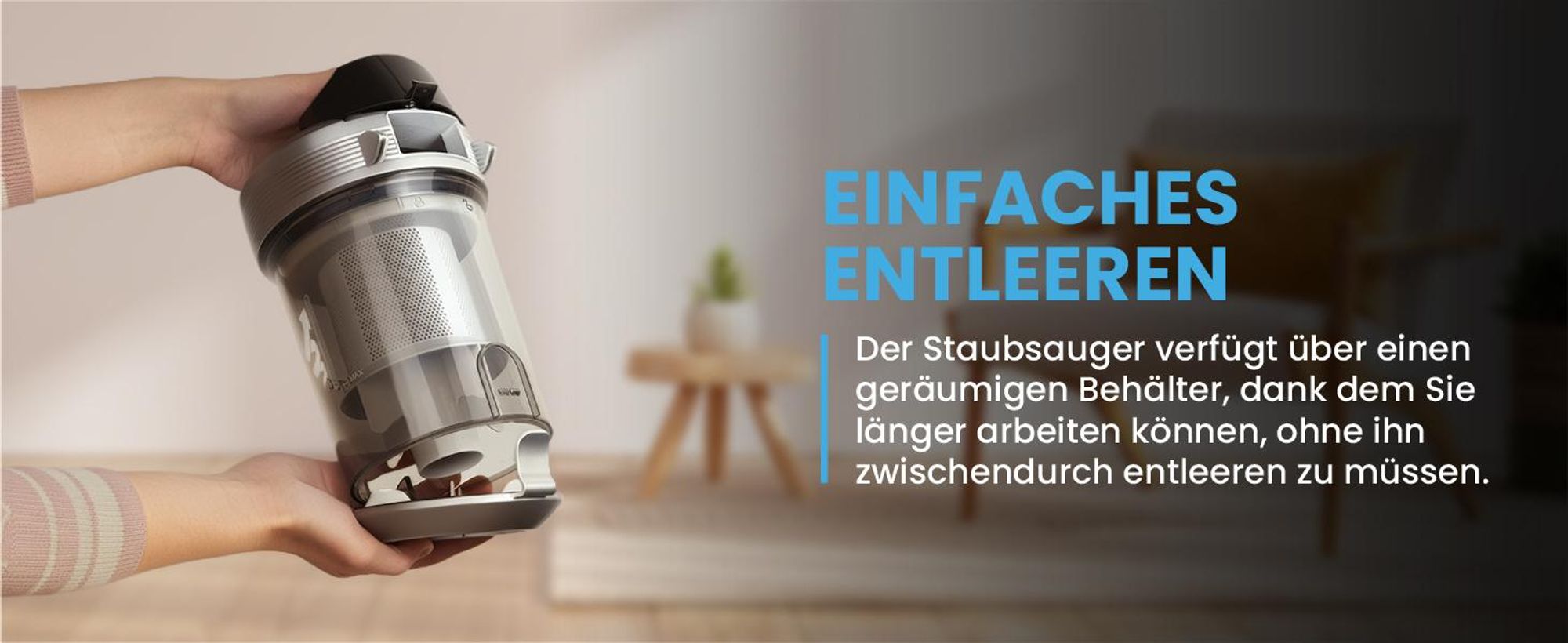 Staubsauger Zyklonsauger mit HEPA-Filtern und Set von Aufsätzen