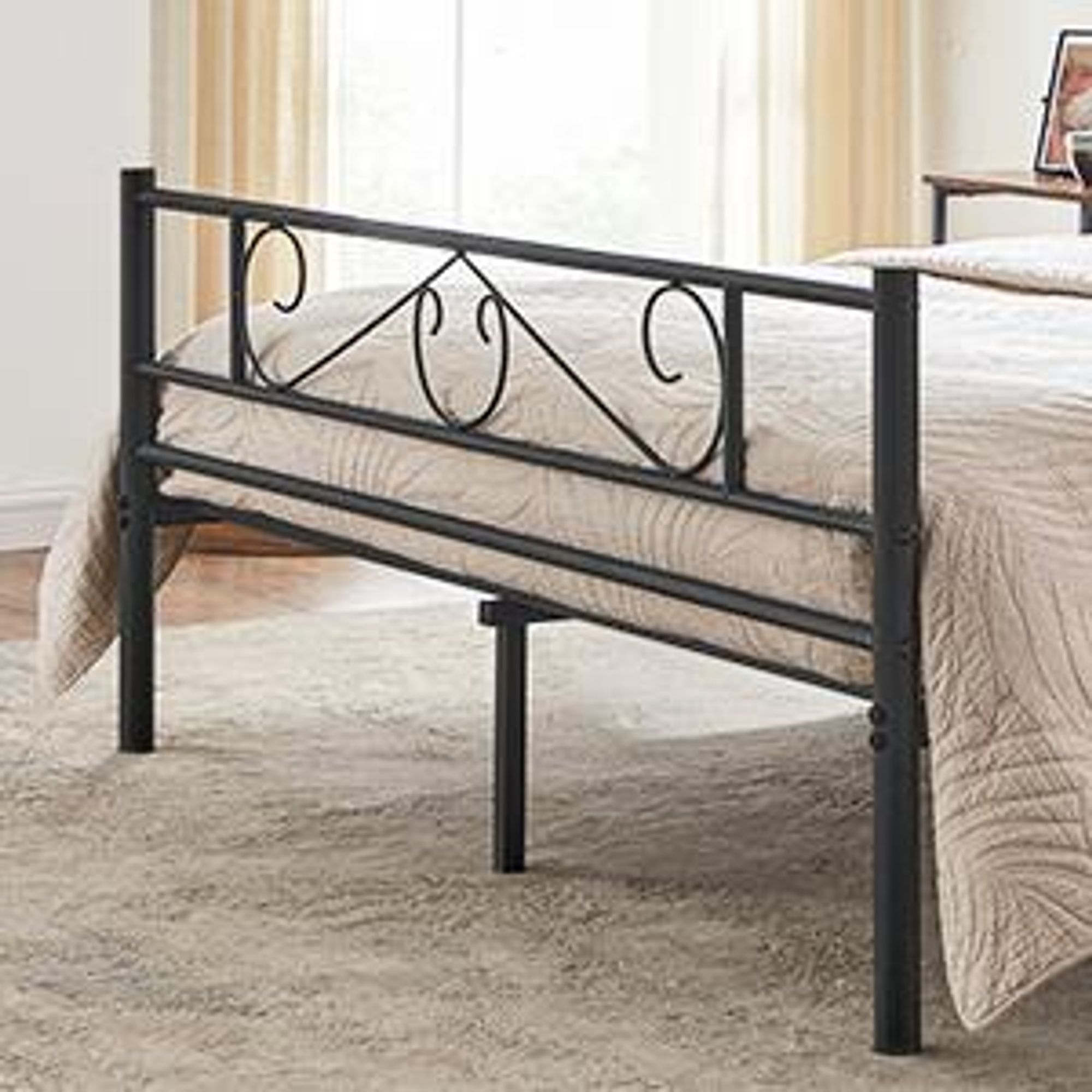 VASAGLE Bettgestell 160 x 200 cm, mit Kopfteil, Metallbett, Bettrahmen
