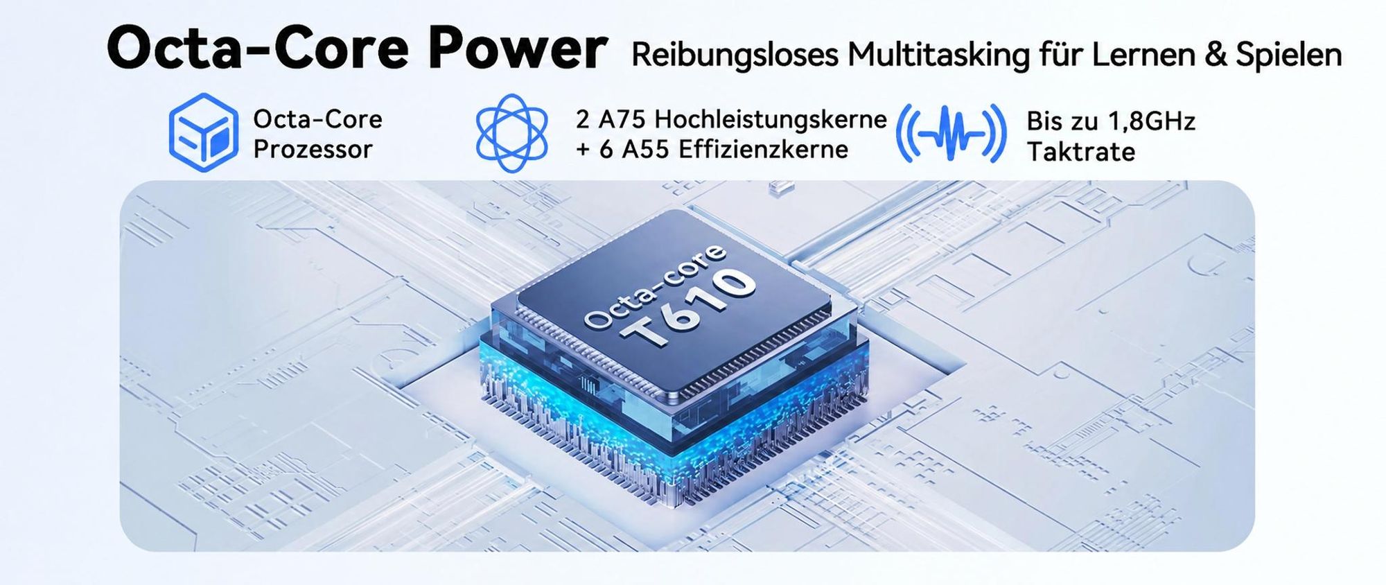 W80 10.1" 120Hz Tablet, 32+128GB/2TB, Android 16, 4G SIM+5G WIFI, Gemini AI 4.0, Widevine L1, 6000mAh, OTG, mit Tastatur/Maus/Stift/Schutzhülle Set