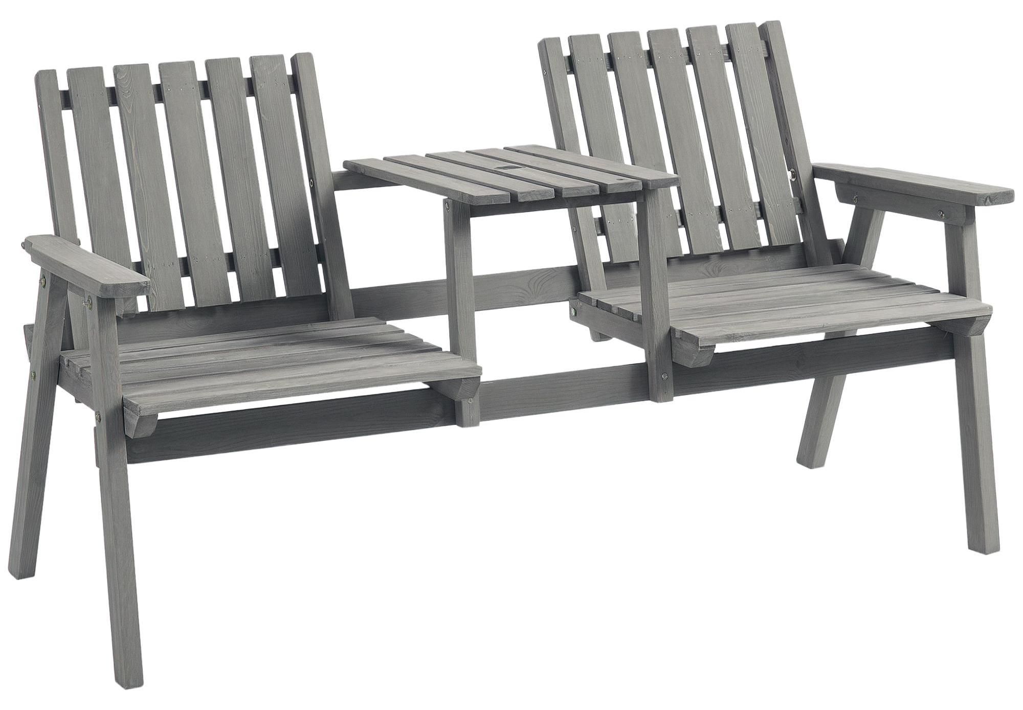 Gartenbank Massivholz grau wetterfest