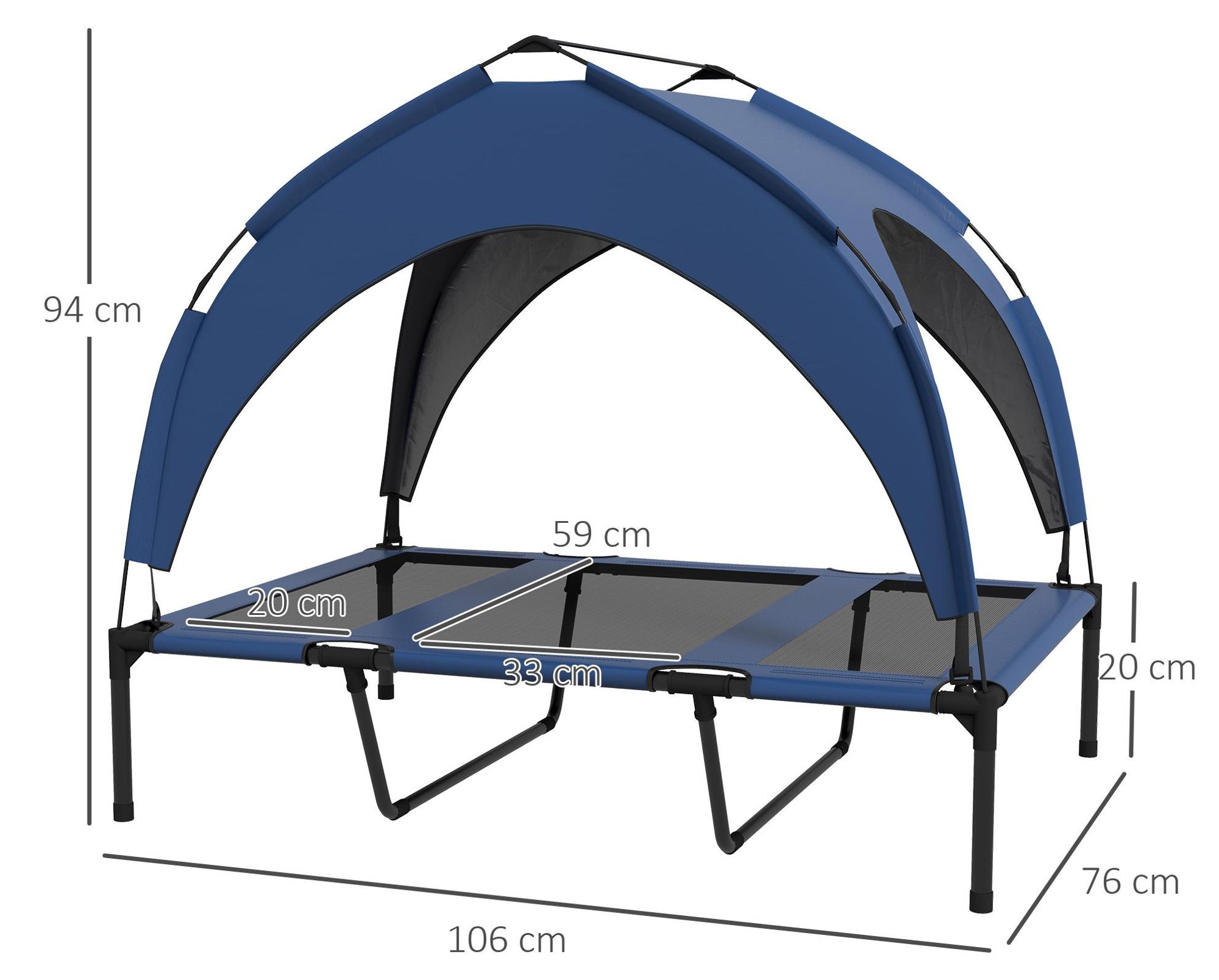 Hundebett Camping Garten Sonnenschutz