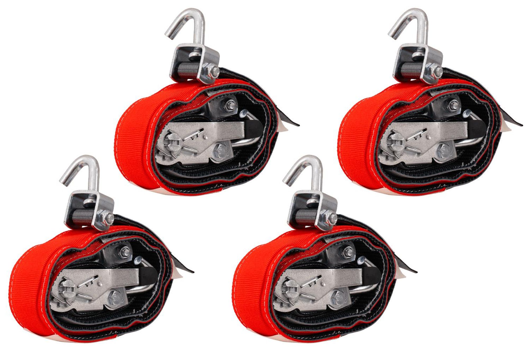 4er Set HEFFA Radsicherungsgurte 2,8m 35mm 3t VDI 2700 Autotransport Transportgurte Abschleppwagen Grip-Schutzhülle