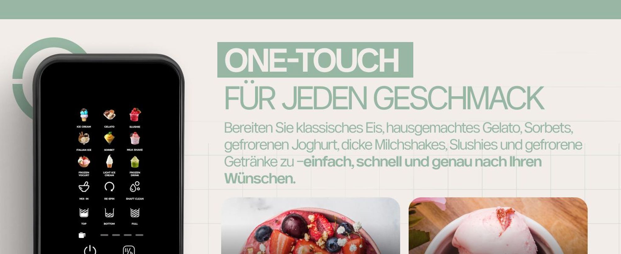 4Swiss IB026 FlurryKing Eismaschine Eiscreme Maschine - Softeismaschine Slush Maschine Ice Cream Maker Gelato Sorbet Frozen Joghurt BPA-Frei Schwarz