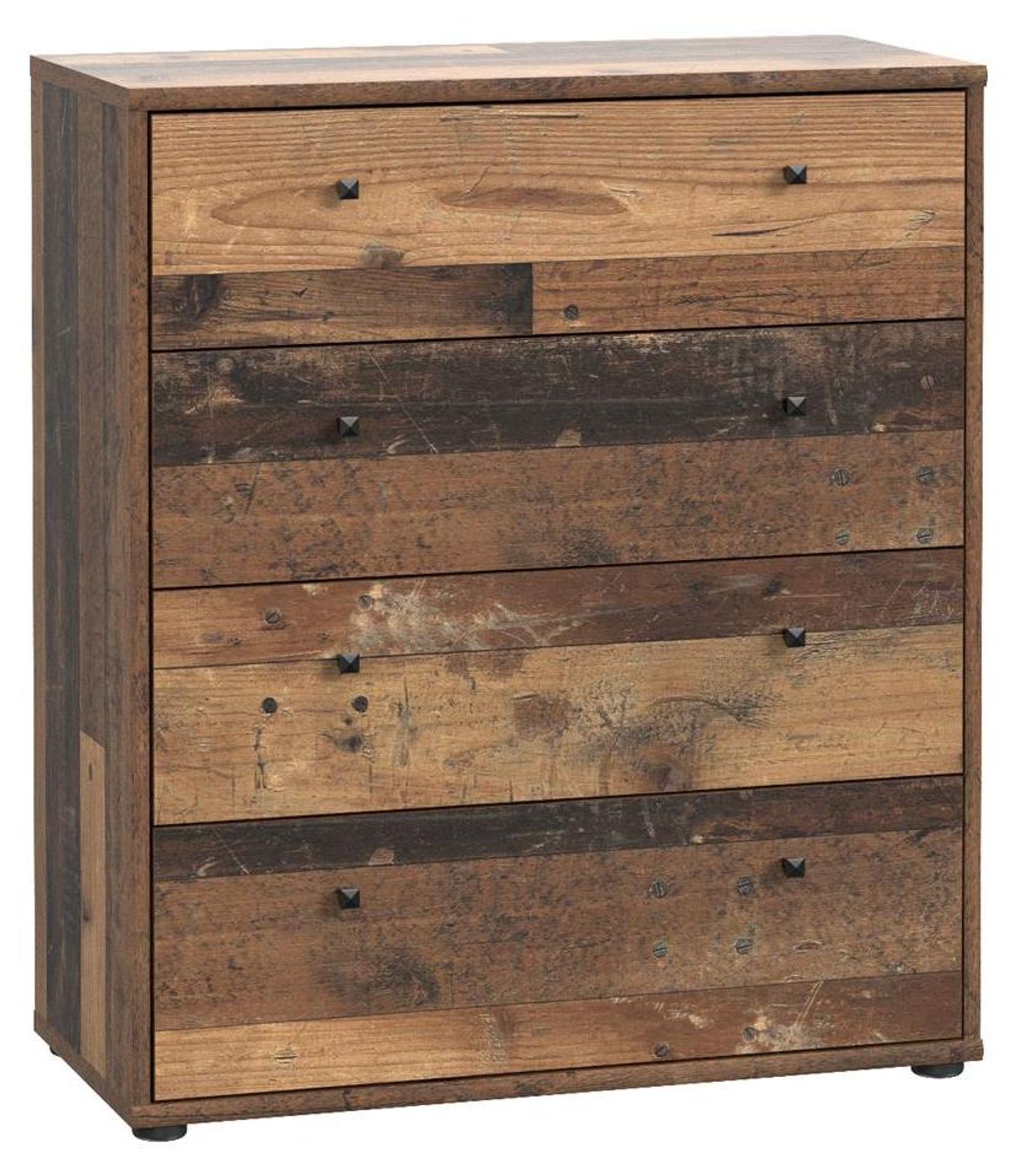 freiraum Kommode Tembi – moderne Kommode mit 4 Schubkästen und Old Wood Vintage Nachbildung