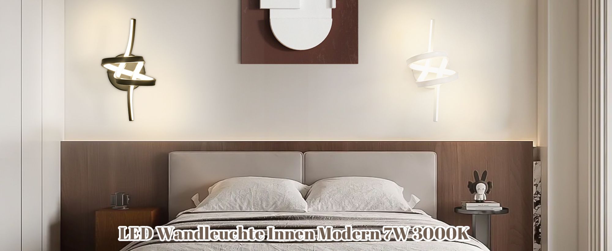 ZMH Wandlampe Led Wandleuchte Innen Wand Lampe für Treppenhaus Flur Wohnzimmer Schlafzimmer Badezimmer 7W Modern Design Weiß Wandleuchten Warmweiß 3000K