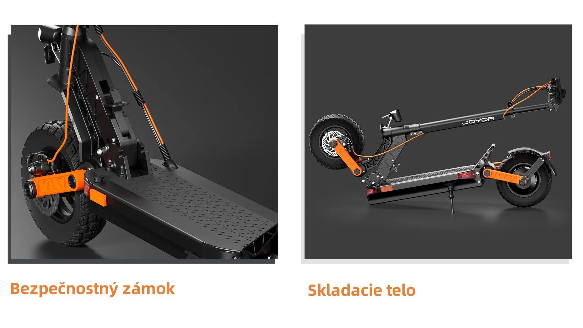Elektrický Kolobežka JOYOR S10-S-Z S Funkciou Smerových Svetiel - 1000W*2 Motor 60V18AH Batéria 70KM Dojazd Kotúčová Brzda - Čierna