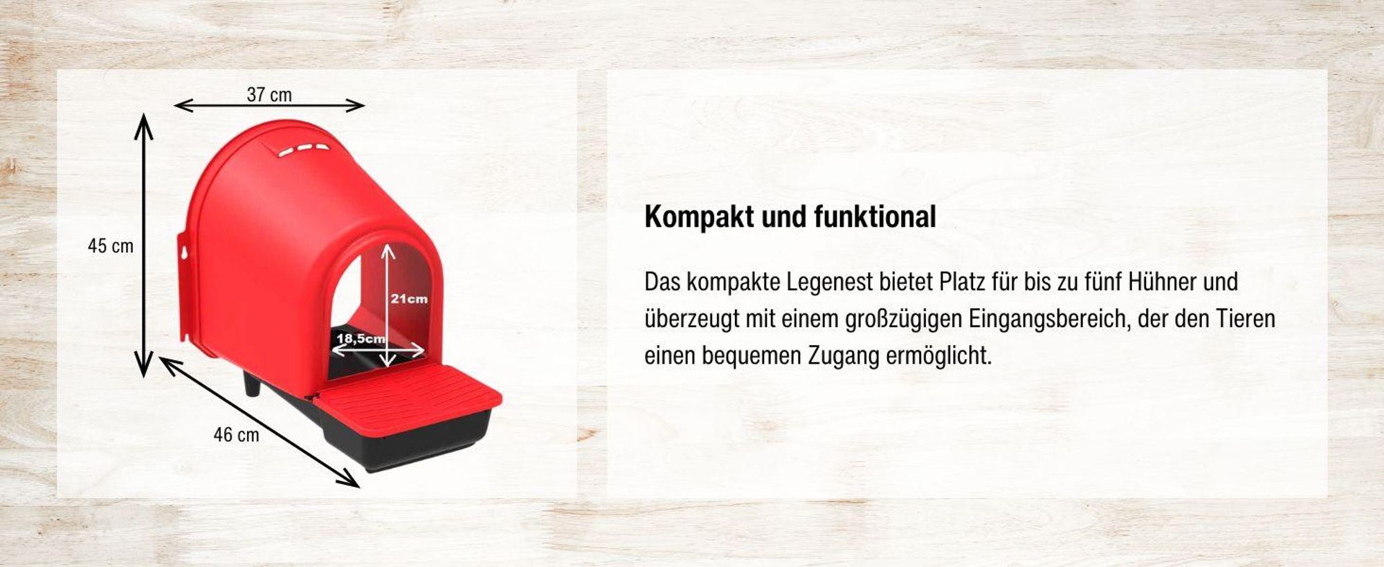 horizont Legenest mit Eiablage, Hühnernest aus Kunststoff, Abrollnest für bis zu 6 Hühner, zur Wandmontage