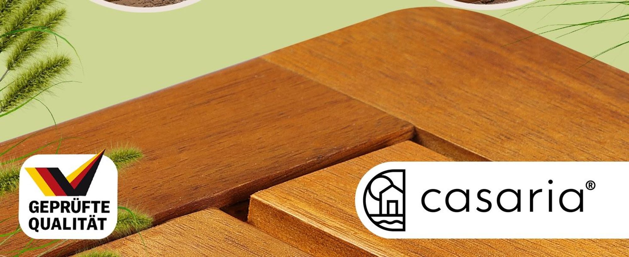CASARIA® Beistelltisch Holz wetterfest FSC® zertifiziert 2 Ablagen 80kg und 20kg Tragkraft 45x45cm Balkon Terrasse Wohnzimmer Kleiner Tisch Holztisch Akazie