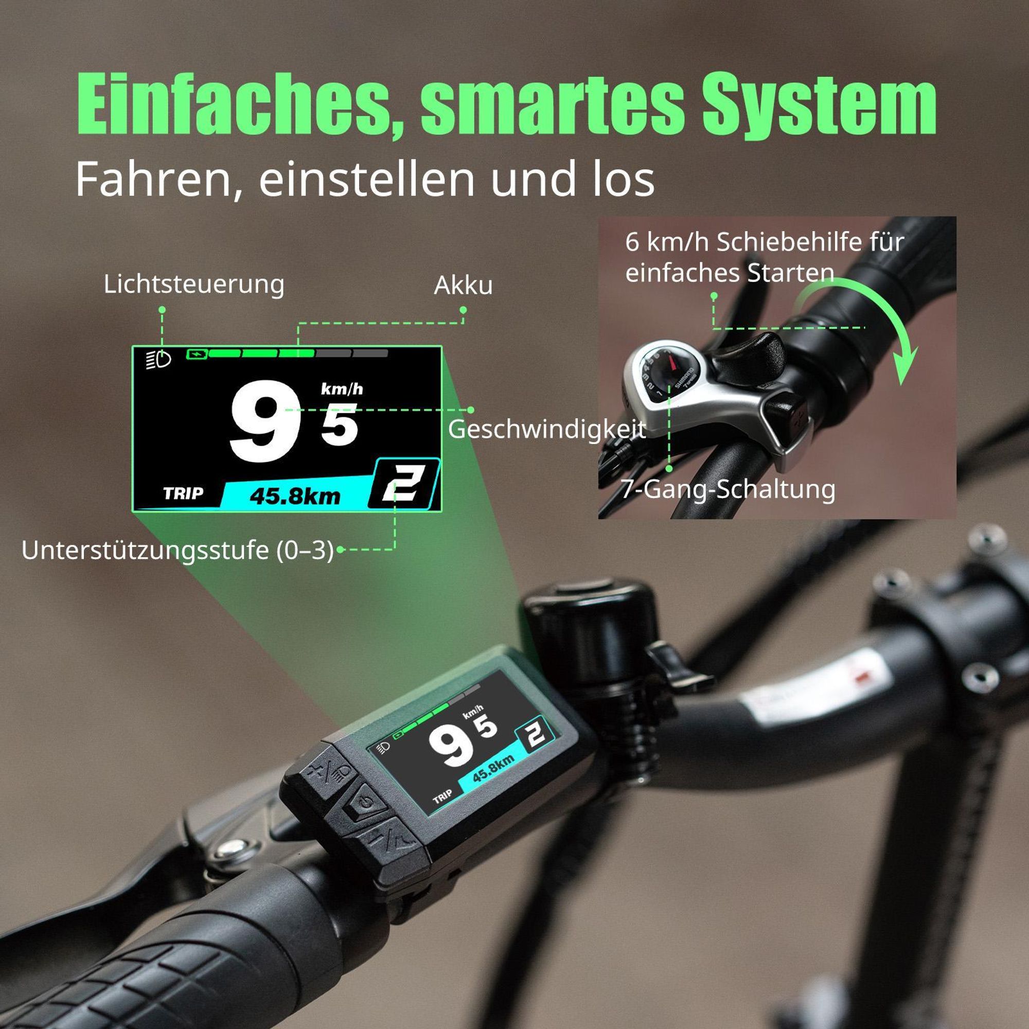 FAFREES F20 Flex Elektrofahrrad, 250-W-Motor, 36-V-20-Ah-Akku, Reichweite 75–100 km, mechanische Scheibenbremsen – Gunmetal