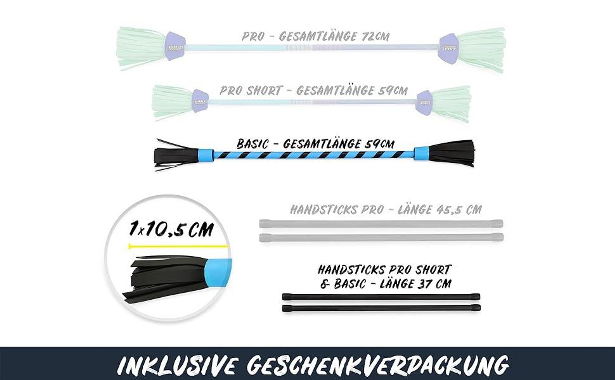 Diabolo Leisure Sport Flowerstick – Flowerstick Basic UV Blau mit Fiberglas Handstöcken | Robuster Flowerstick für Anfänger und Fortgeschrittene