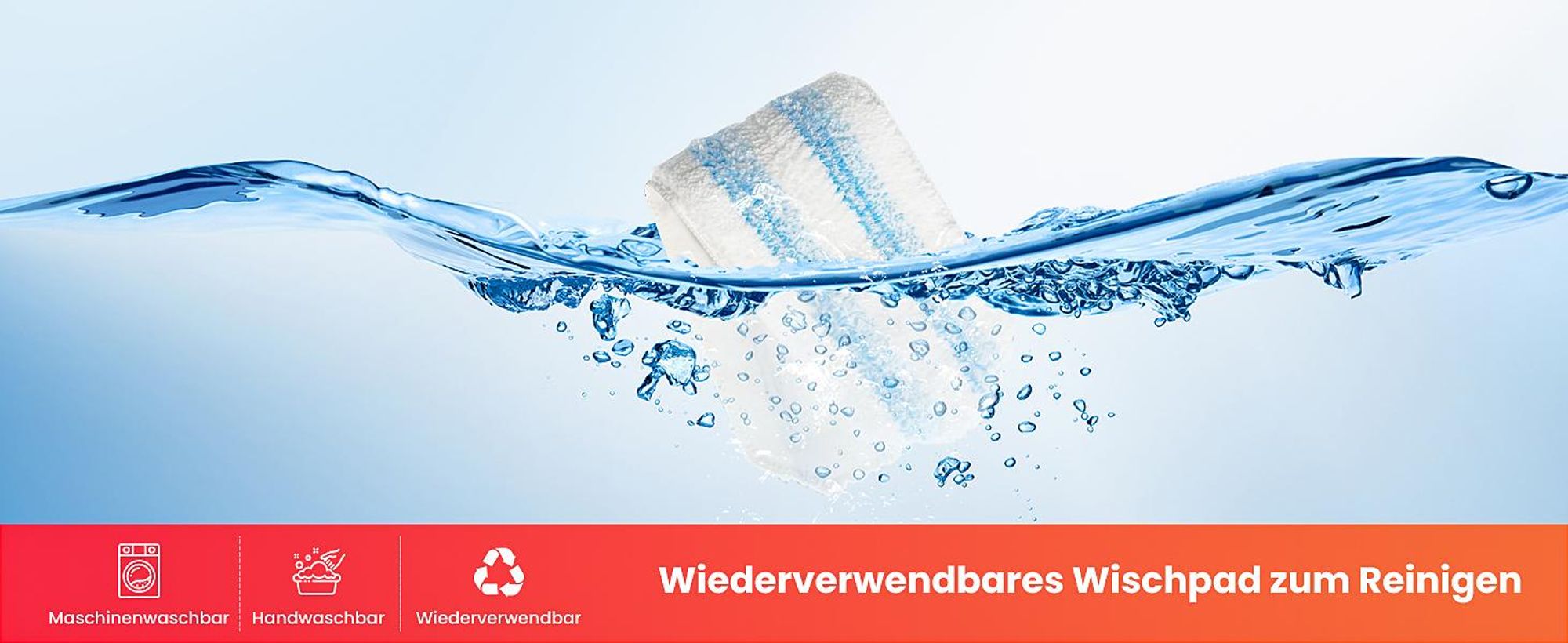 4 Stück Wischmopp Ersatzbezug für Vileda H2PrO Bodenwischer, Mikrofaser Wischpads Ersatz für O-Cedar H2prO Flacher, Wiederverwendbar, Boden Reinigen