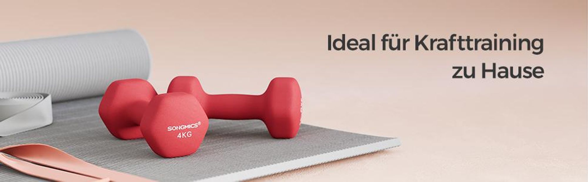 SONGMICS Hanteln, 2er Set, 2 x 4 kg, Hantelset, Kurzhanteln, Hexagon, Neopren-Beschichtung, Krafttraining, Workout, Fitnesstraining, für Zuhause