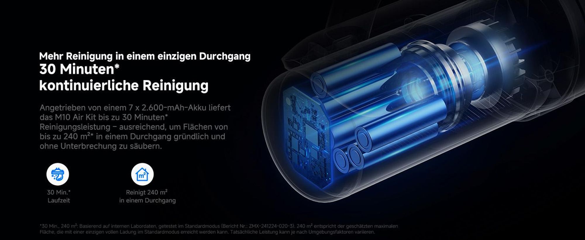 MOVA M10 Air Akku-Stielstaubsauger mit Nass- & Trockensaugen, 20.000 Pa, 30 Min, 600-ml-Tank, 74 dB, Auto-Reinigung, Anti-Geruch, Schwarz