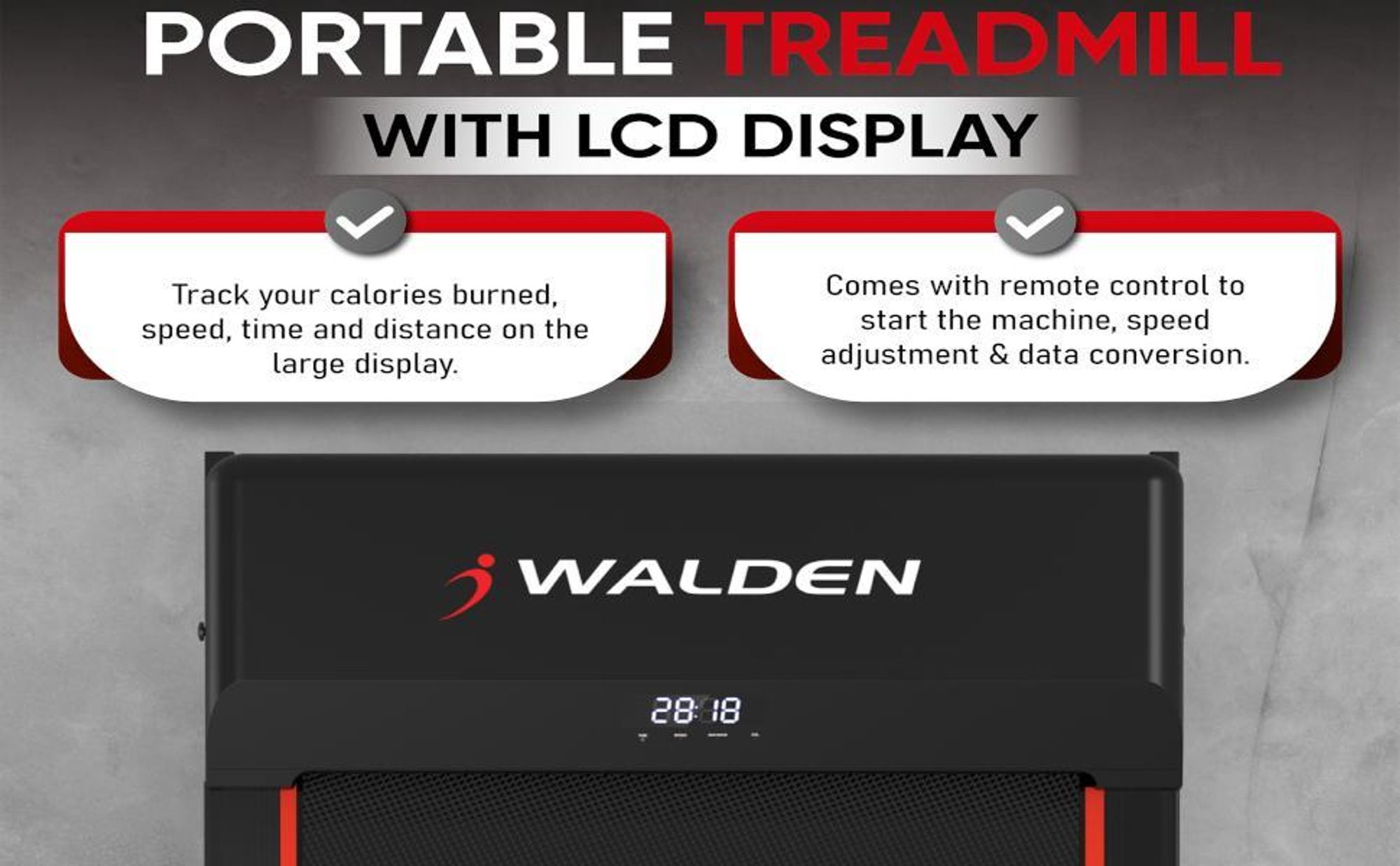 Walden F2200 Walking Pad 2-v-1 běžecký pás (1–6 km/h) kompaktní, tichý a pohodlný pro domácí kancelář, fitness a lehký trénink