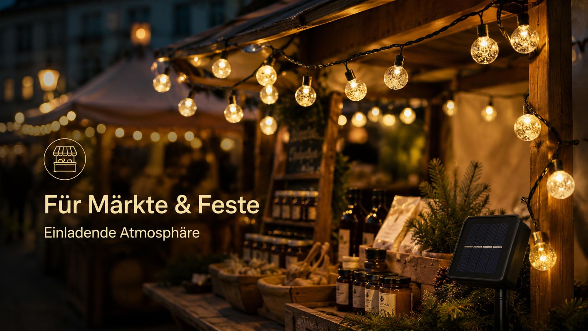 9.5M Lichterkette Außen Solar Glühbirnen LED Lichterketten, Innen Außen Weihnachten Beleuchtung Outdoor Garten Balkon Party Deko, Warmweiß