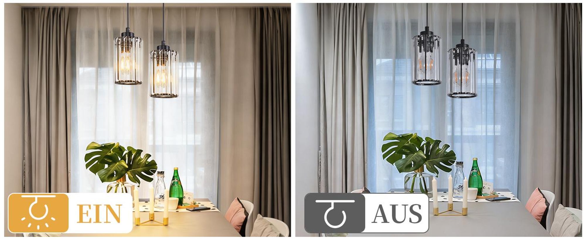ZMH Závesná lampa jedálenský stôl jednožiarovková čierna krištál objímka E27 nastaviteľná výška lampa pre spálne chodbu kuchyň jedáleň hotel
