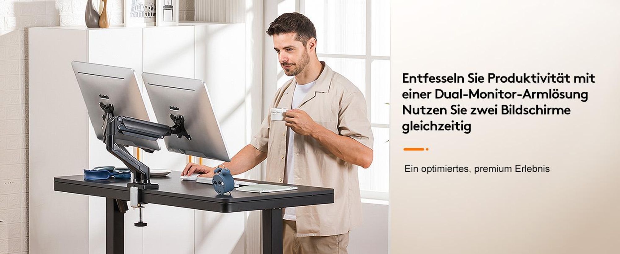 GTPLAYER Monitor Halterung Monitor arm monitorhalter für 13 bis 32 Zoll Bildschirme, Einzelner Monitorarm Ständer Hält 25 kg, Höhenverstellbare