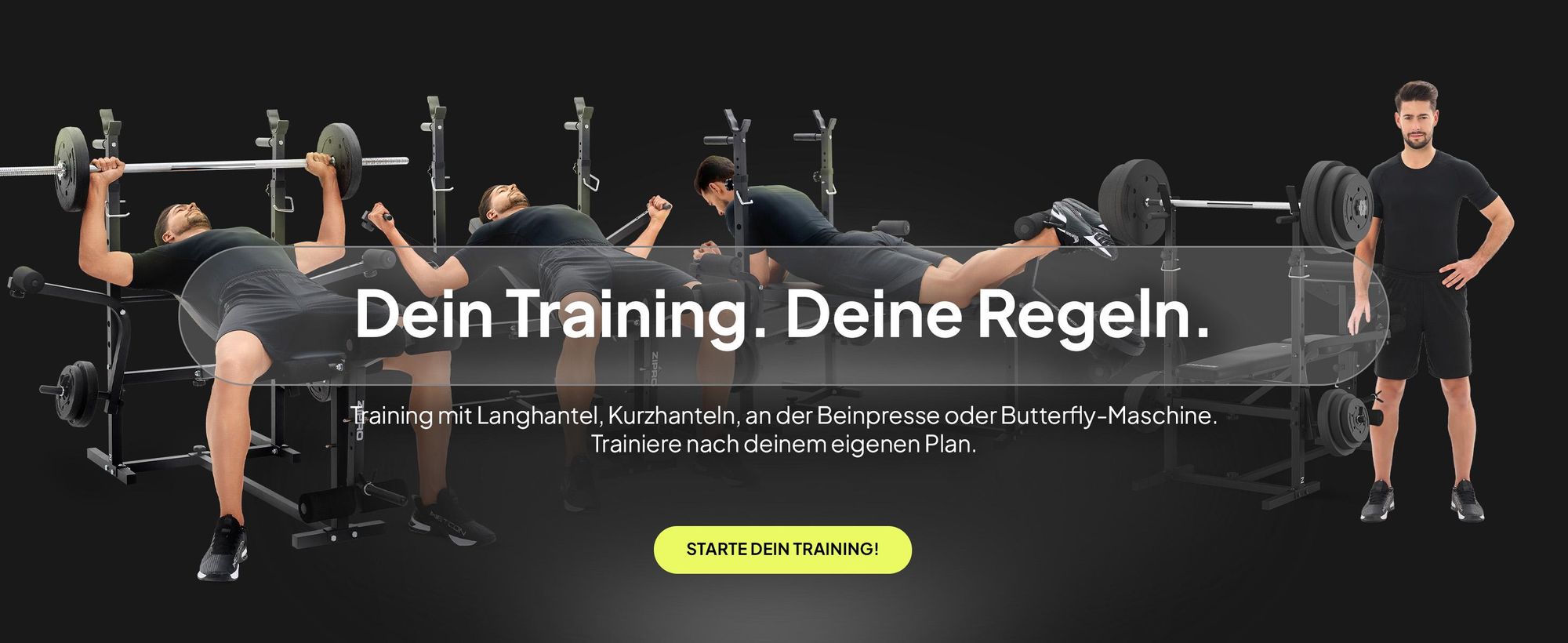 Zipro Multifunktions-Hantelbank Ripped – Kraftstation mit Butterfly Beincurler Inkl. Curlpult & Dip-Station Verstellbare Schrägbank mit Hantelablage