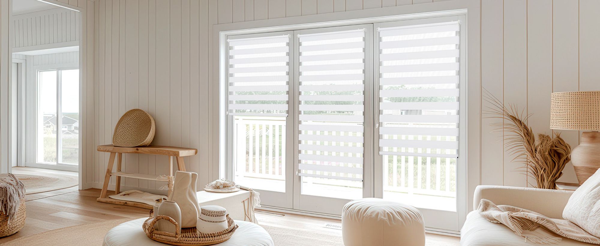 Doppelrollo 110x210cm Weiß Duo Rollo Klemmfix ohne Bohren Jalousie Rollos für Fenster und Tür