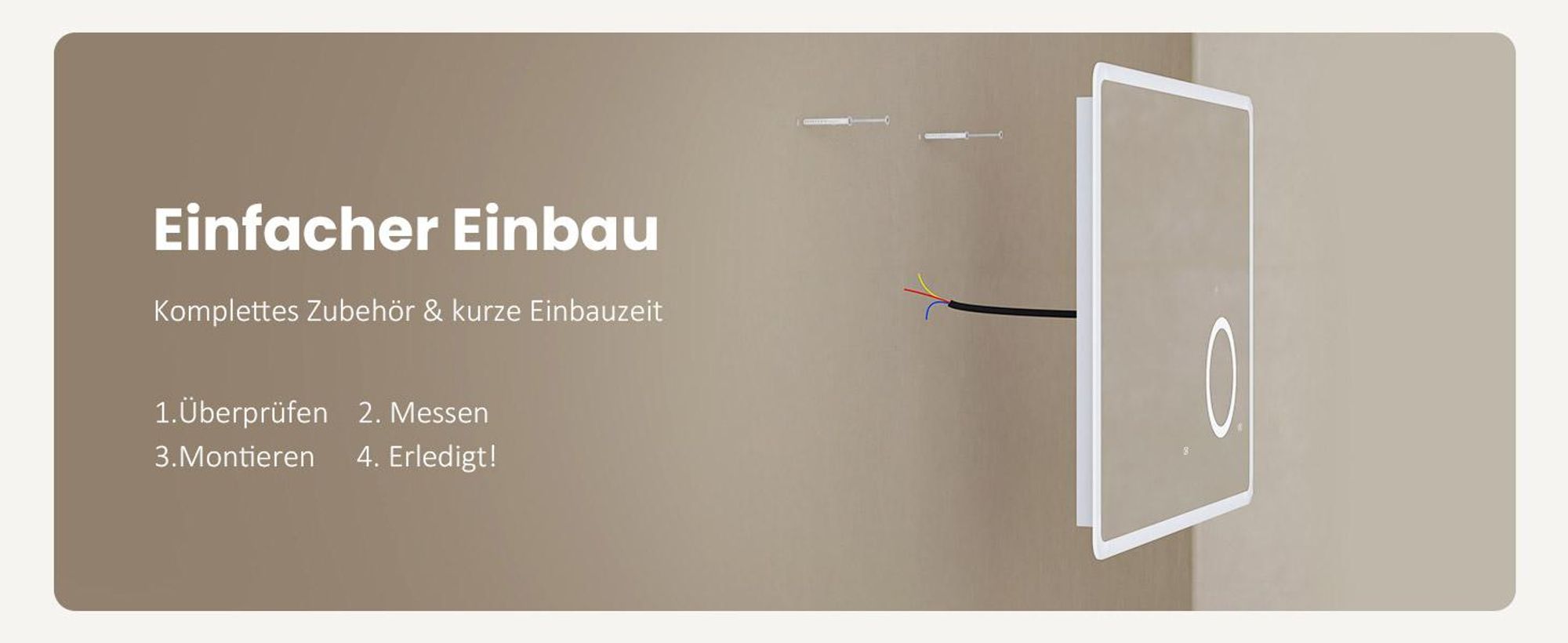 EMKE LED Badspiegel mit 3-Fach Vergrößerung Touchschalter Kaltweiß Licht 100X60cm
