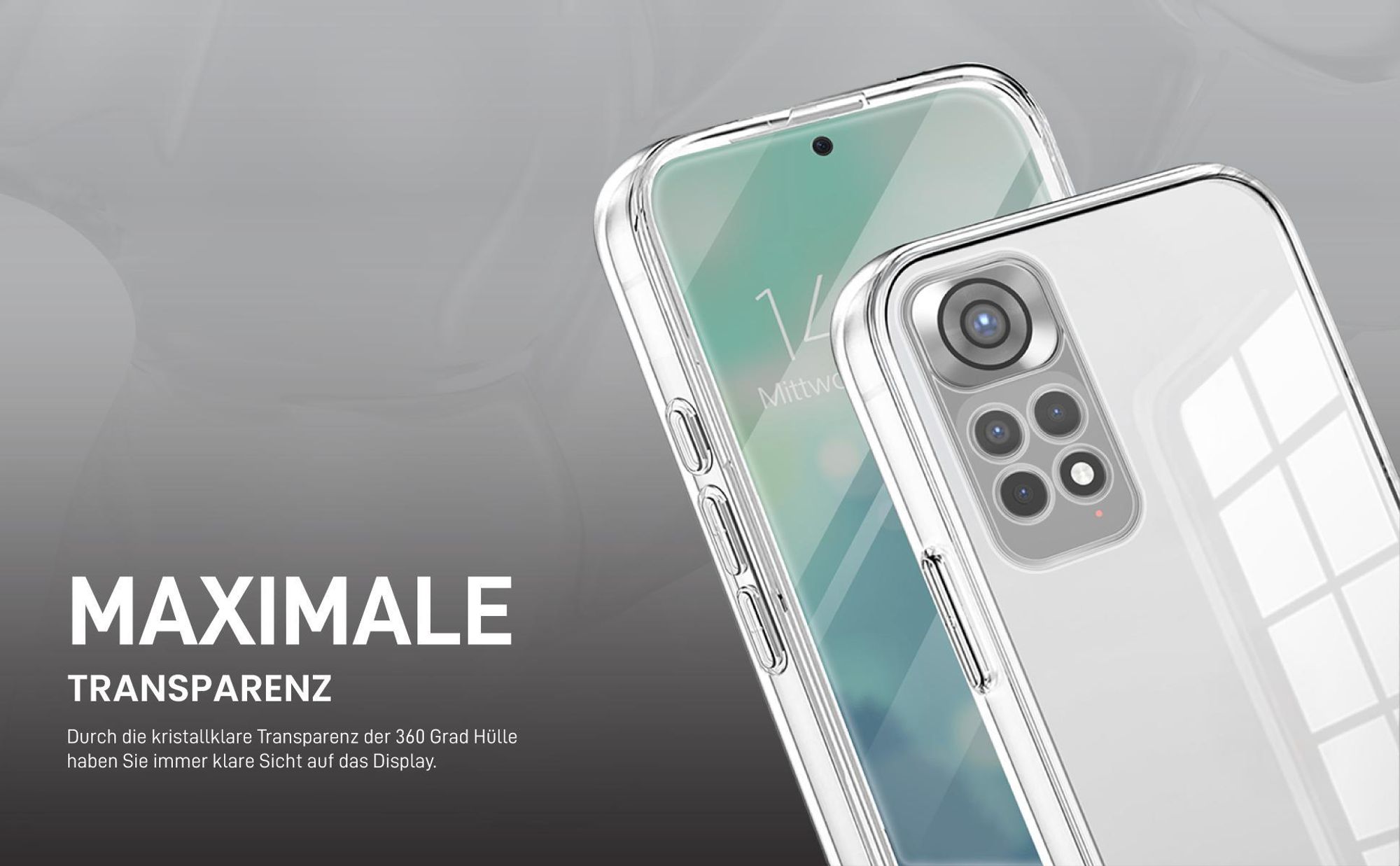 Transparentes 360 Grad Cover Front Back für Xiaomi Redmi Note 11 Pro