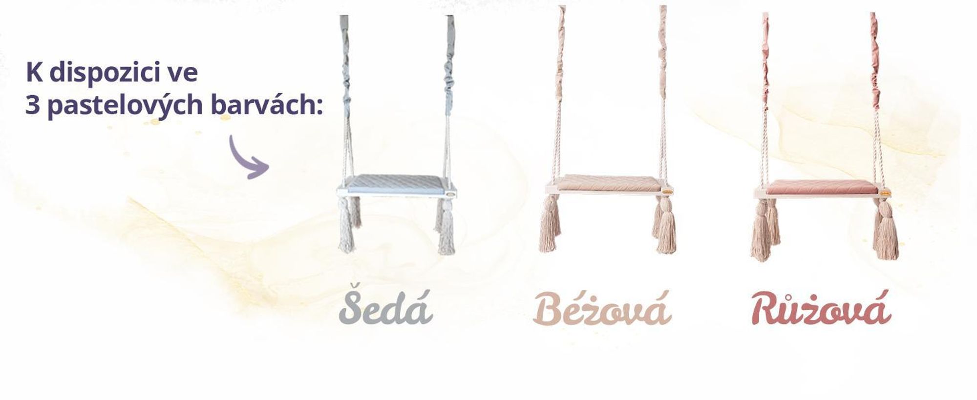 Create for you® - Dřevěná Houpačka Pro Děti, Bezpečná Domácí Houpačka, Velká Dětská Houpačka Do Interiéru, Sedátko Z Měkkého Materiálu, Výškově Nastavitelná - Béžová