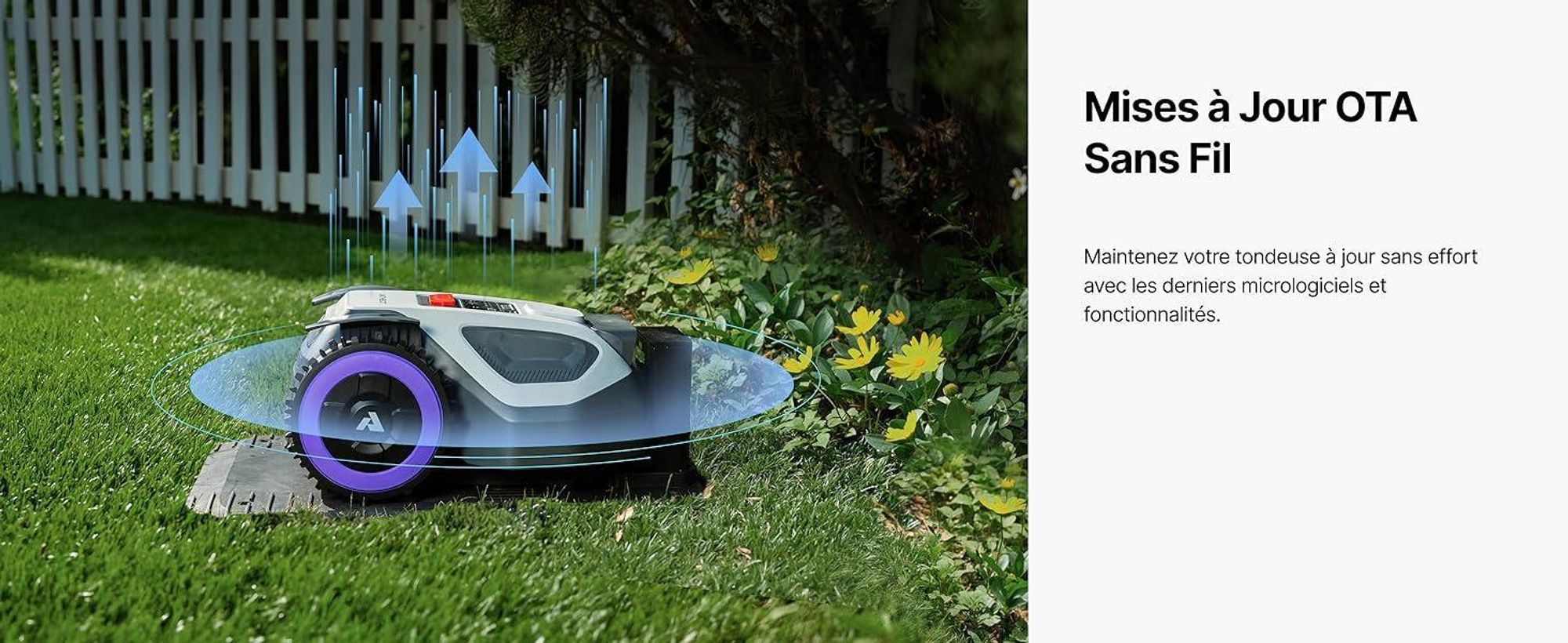 Robot tondeuse ANTHBOT M5 sans câble périphérique, avec garage premium, navigation RTK, caméra IA, jusqu'à 500 m², 3 mois de NRTK s