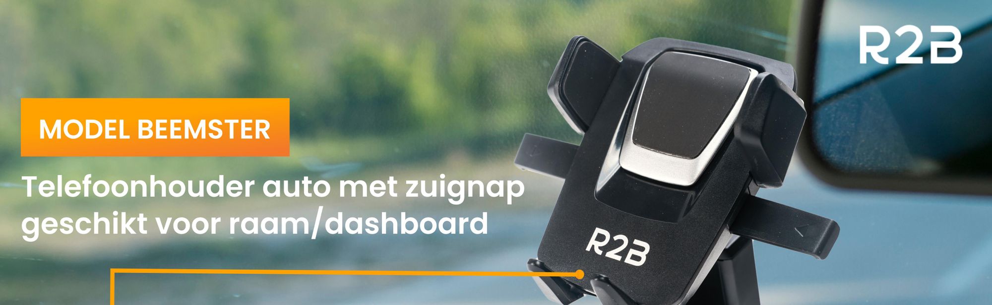 R2B Telefoonhouder Auto met Zuignap – Dashboard & Voorruit