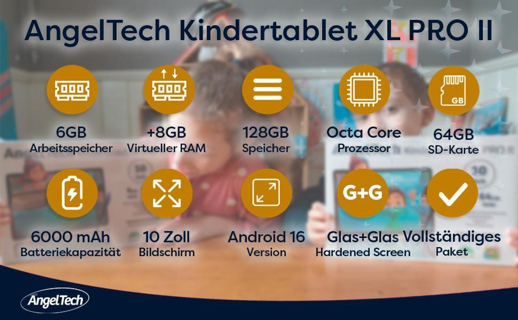 AngelTech Kindertablet XL PRO II Spezifikationen
