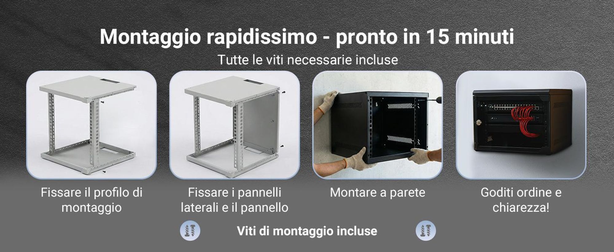 Extralink armadio rack 10" 4U da parete 280x310 mm nero