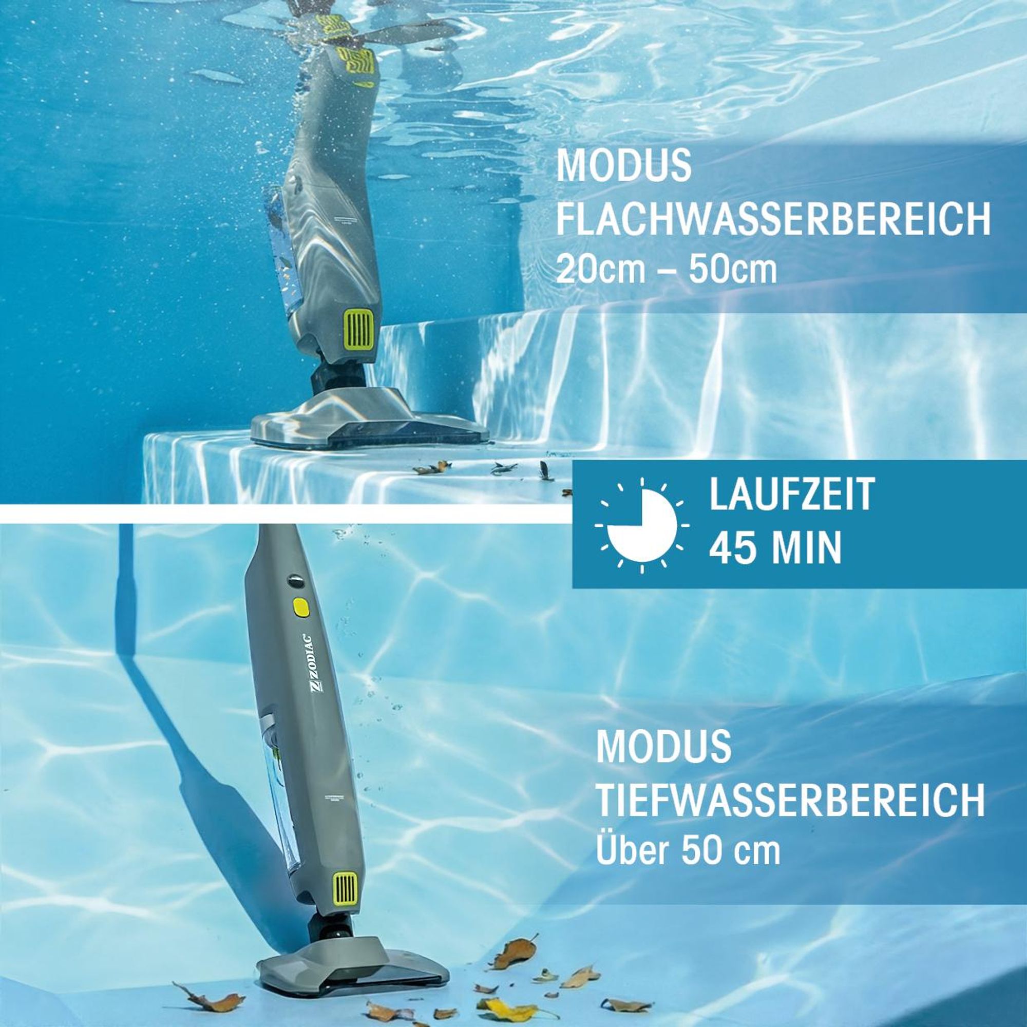 ZODIAC Poolreiniger 77943 - MHV20 – Manuell, Hydraulisch, Bodenreinigung, für Pools bis 32 m²